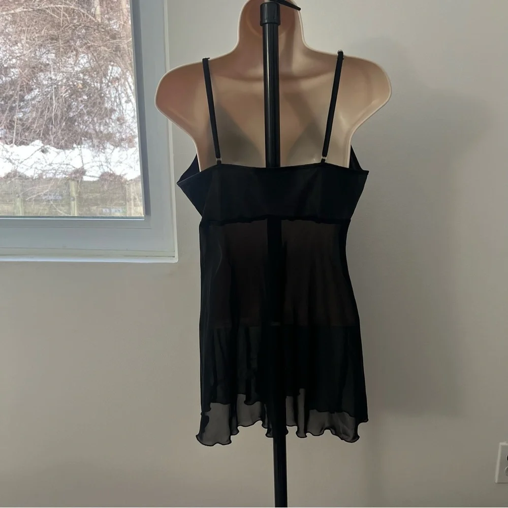 California‎ Dynasty Satin Top Sheer Embroidered Mesh Size M